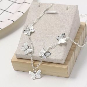 ONLY ONE LEFT 🦋5-Butterfly Charm Pendant Necklace